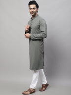 Even Apparels Multi Pure Cotton Kurta With Band Collar | Grocsy
