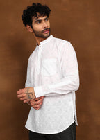 Fabmade Whisper Weave Linen Short Kurta | Grocsy