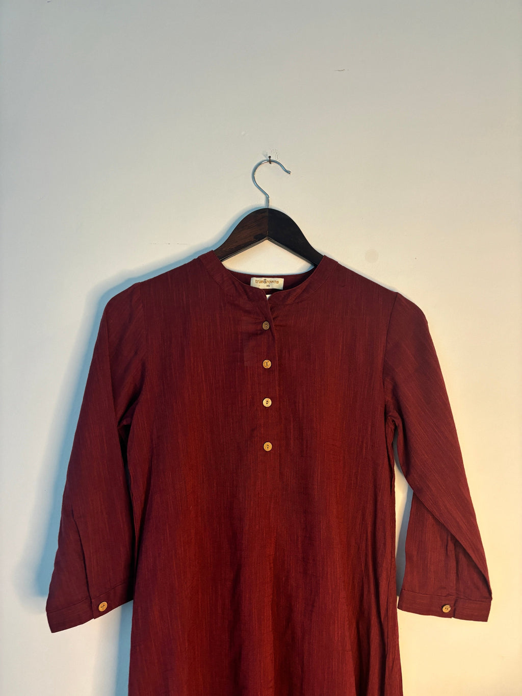 trueBrowns Maroon Slub Kurta | Grocsy