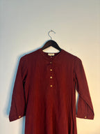 trueBrowns Maroon Slub Kurta | Grocsy