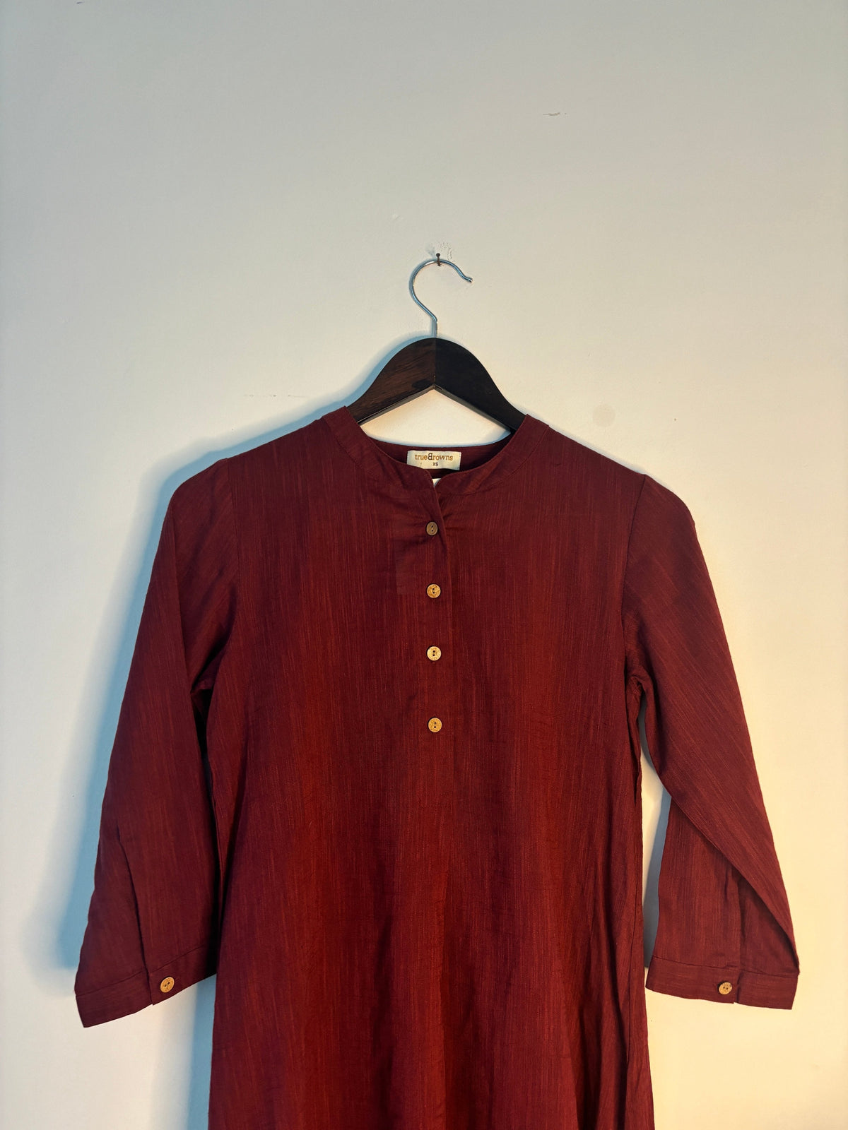 trueBrowns Maroon Slub Kurta | Grocsy
