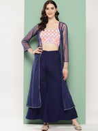 Ahalyaa Printed Ethnic Co-Ords with Shrug | Grocsy