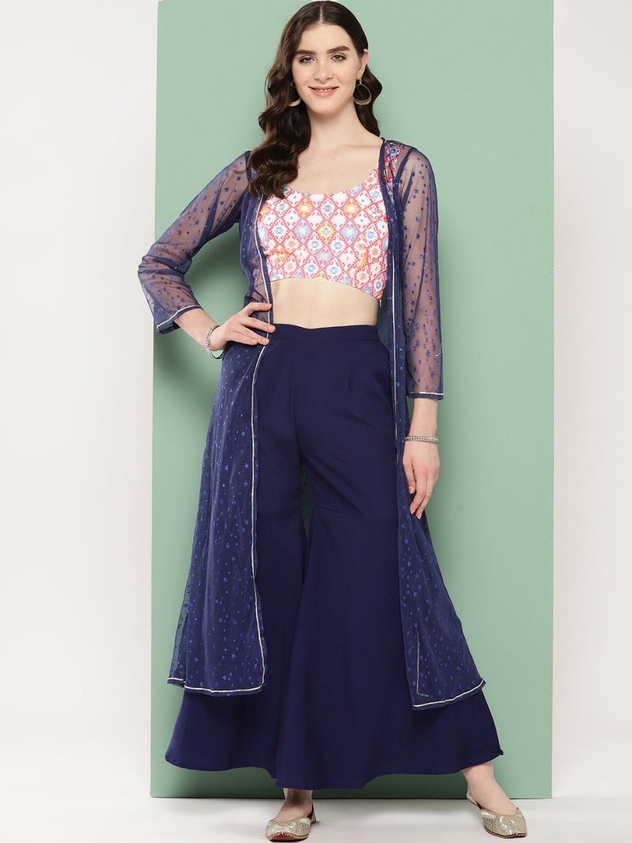 Ahalyaa Printed Ethnic Co-Ords with Shrug | Grocsy