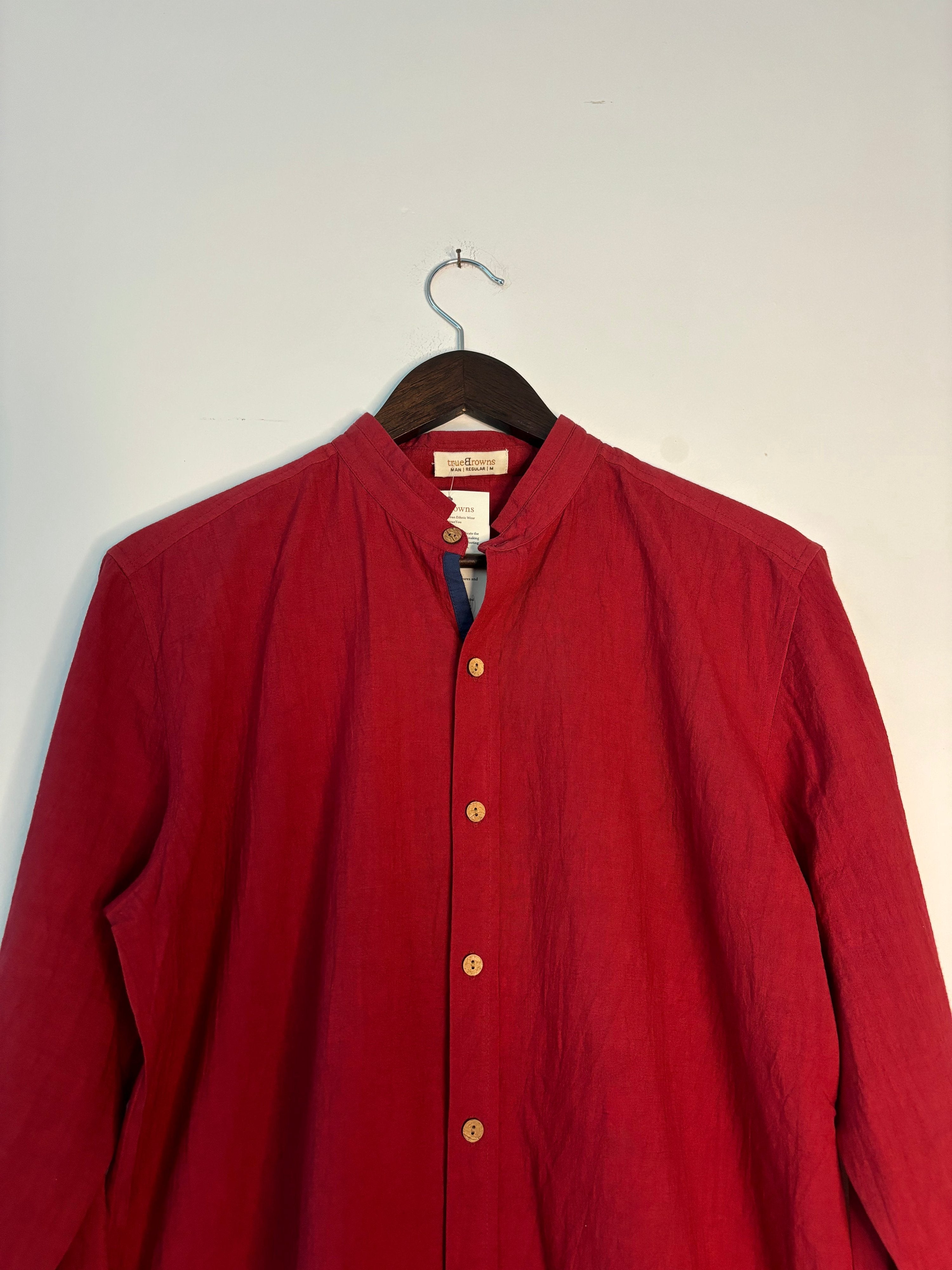trueBrowns Maroon Slub Men's Shirt | Grocsy