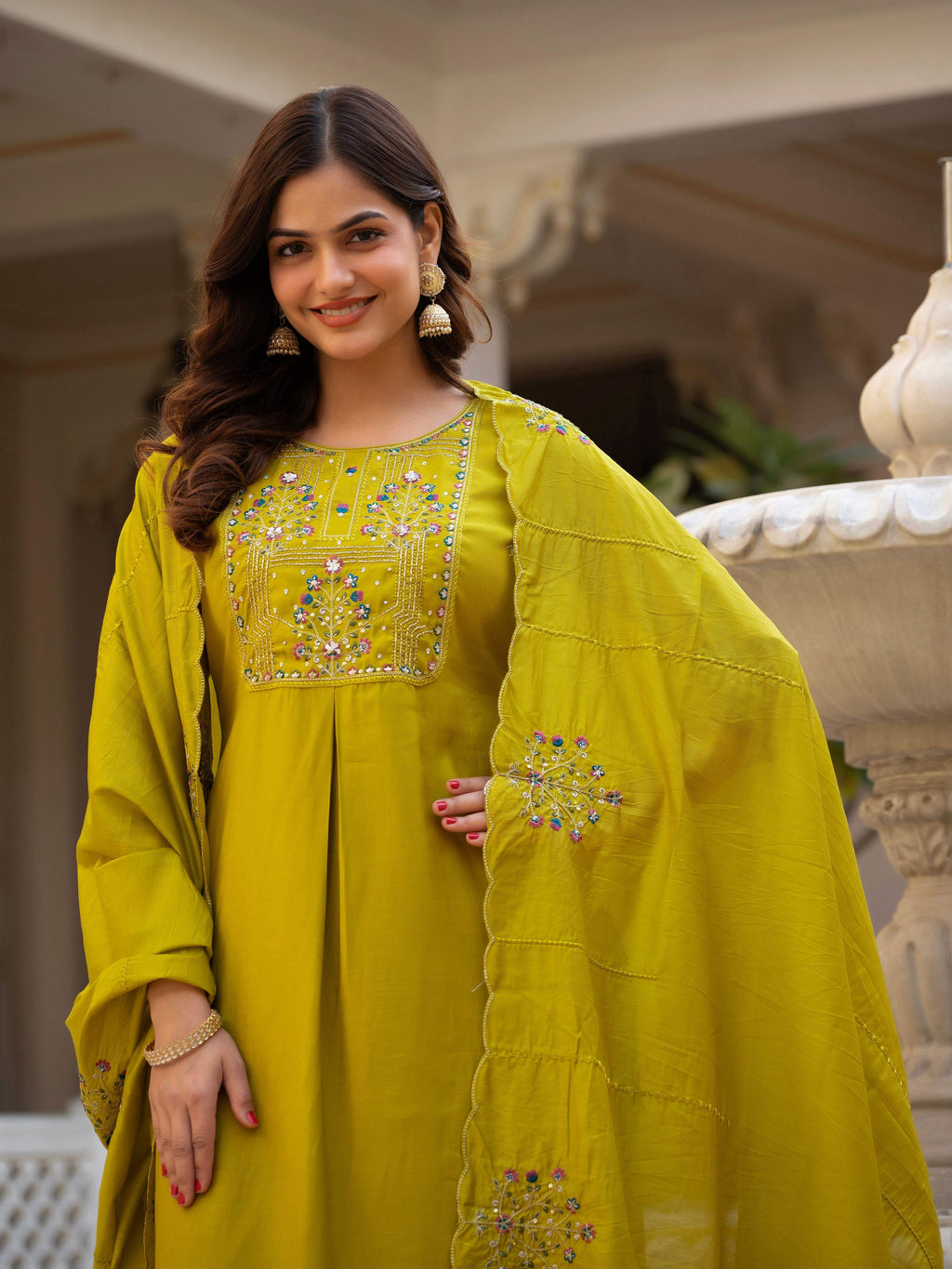 Pramukh Fab Mustard Color Viscose Mango Silk Kurta Set | Grocsy