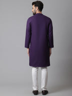 Even Apparels Purple Sherwani Kurta With Asymetrical Cut | Grocsy