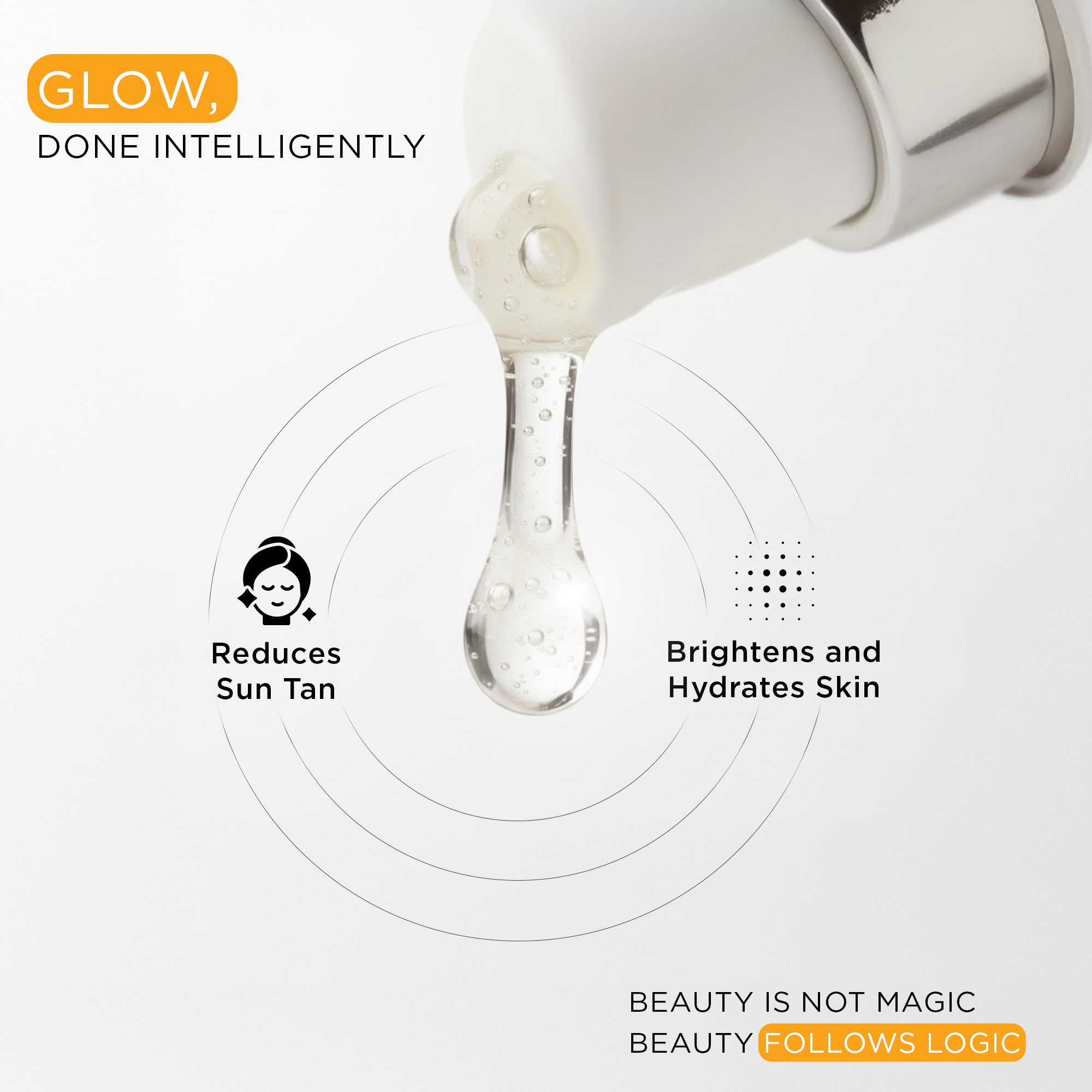 SKINQ 15% Vitamin C Glow Serum with L Ascorbic & Ferulic Acid | Grocsy