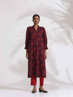 trueBrowns Purple Floral Print Kurta Set | Grocsy