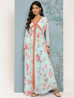 Ahalyaa Floral Printed Empire Kurta With Trousers | Grocsy
