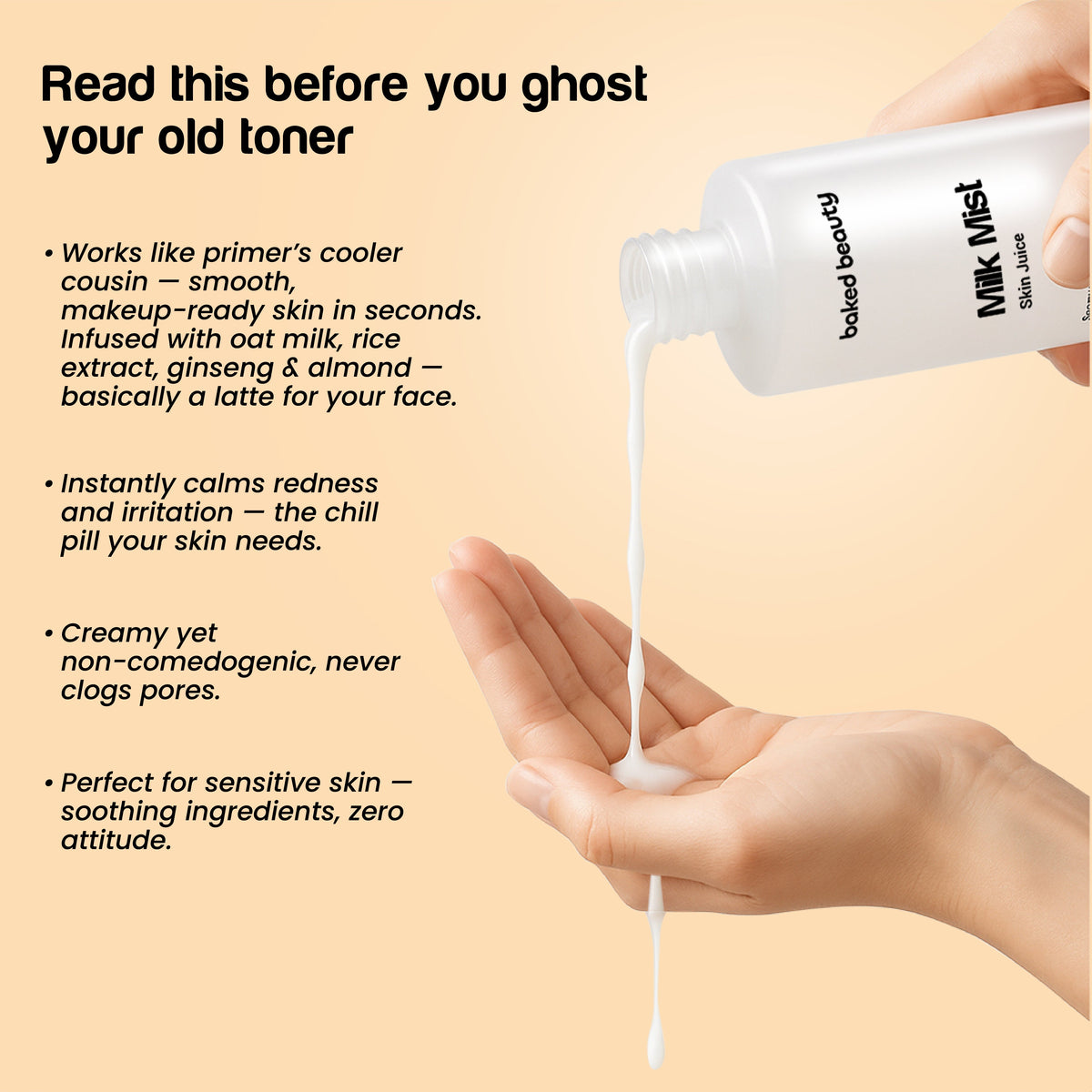 Baked Beauty Milk Mist Skin Juice - Milky Moisturising Toner | Grocsy