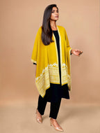 trueBrowns Yellow Woollen Kaftan Cape | Grocsy