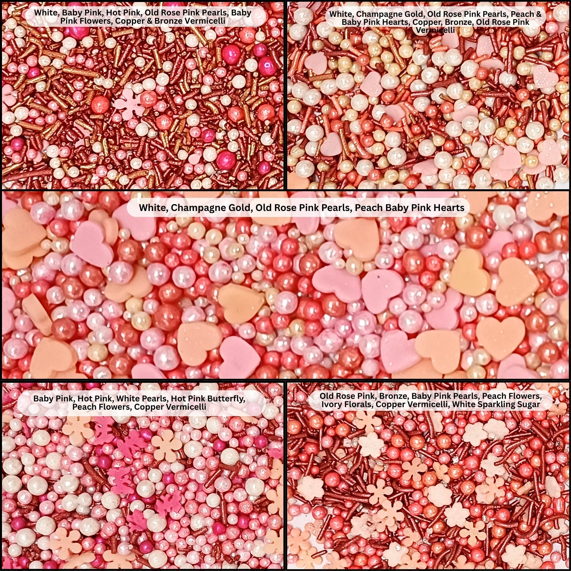 Confect Valentine Sprinkles | 10 Edible Decoration for Baking & Dessert | Grocsy