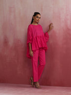 trueBrowns Pink Cotton Dobby Co-ord set | Grocsy