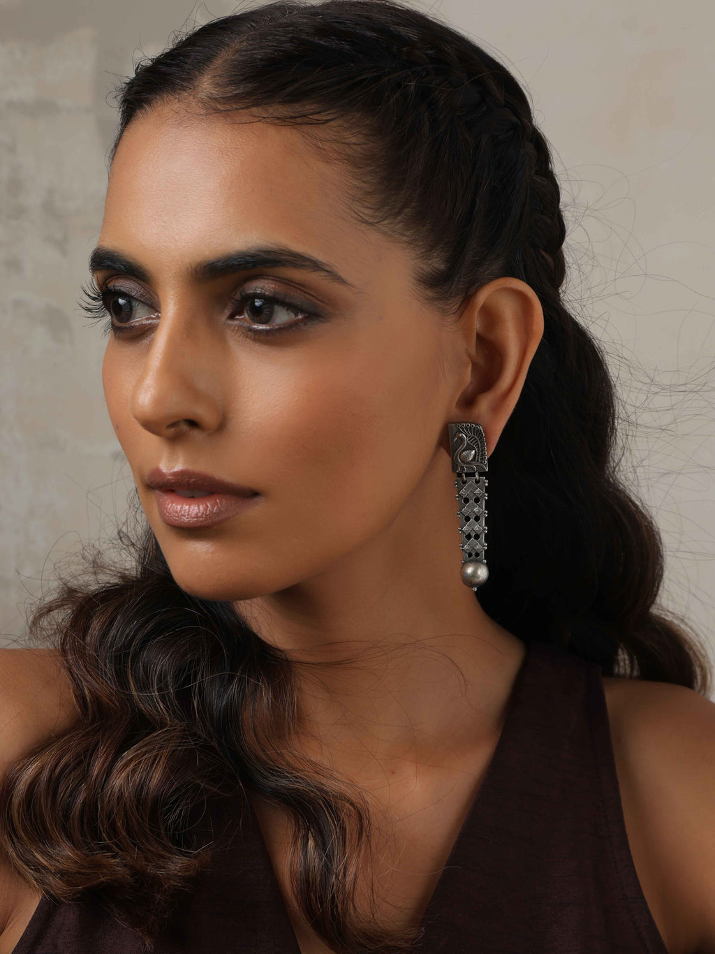 trueBrowns Silver Tone Flamingo Dangle Earrings | Grocsy