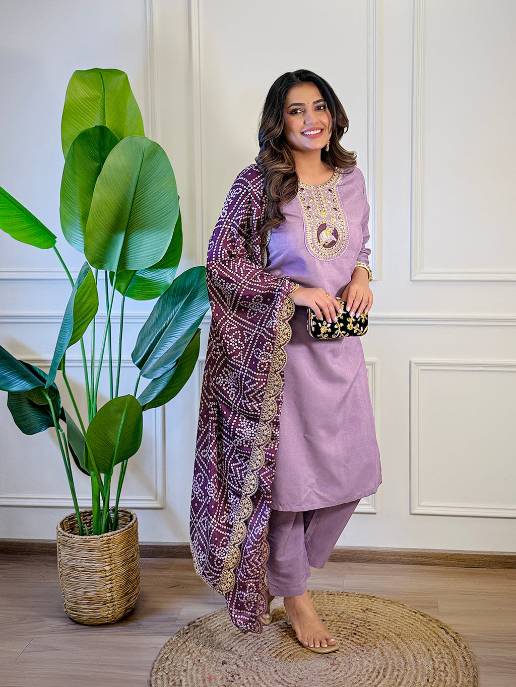 The52 Women's Gorgeous Viscose Embroidery Straight Kurta with Pant And Dupatta Set | Grocsy