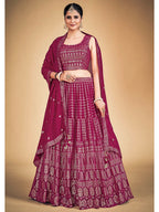 Myra Pink Georgette Real Georgette Lehenga Choli | Grocsy