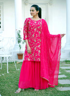 Yash Enterprise Trendy Foux Georgette Embroidery Red Readymade Salwar Suit | Grocsy