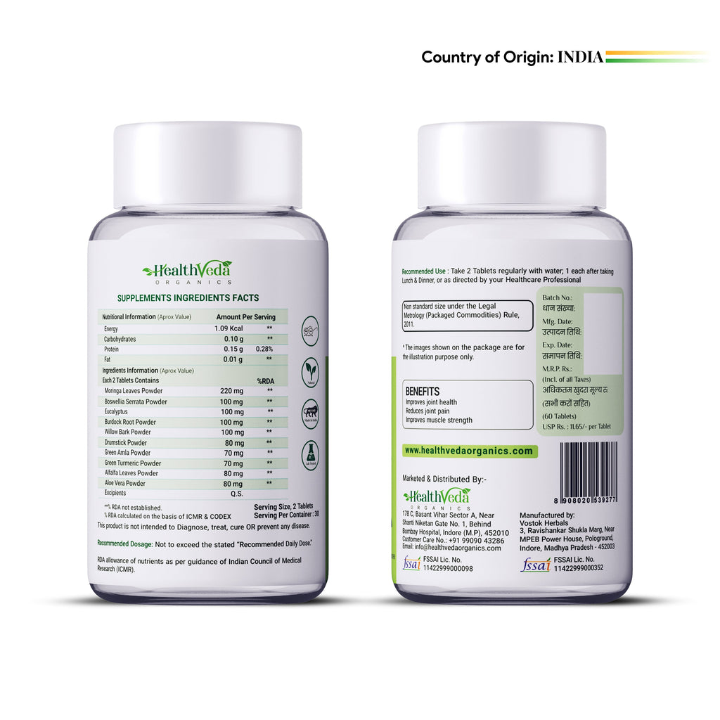 Health Veda Organics Plant Based Joint Support Tablets | Grocsy