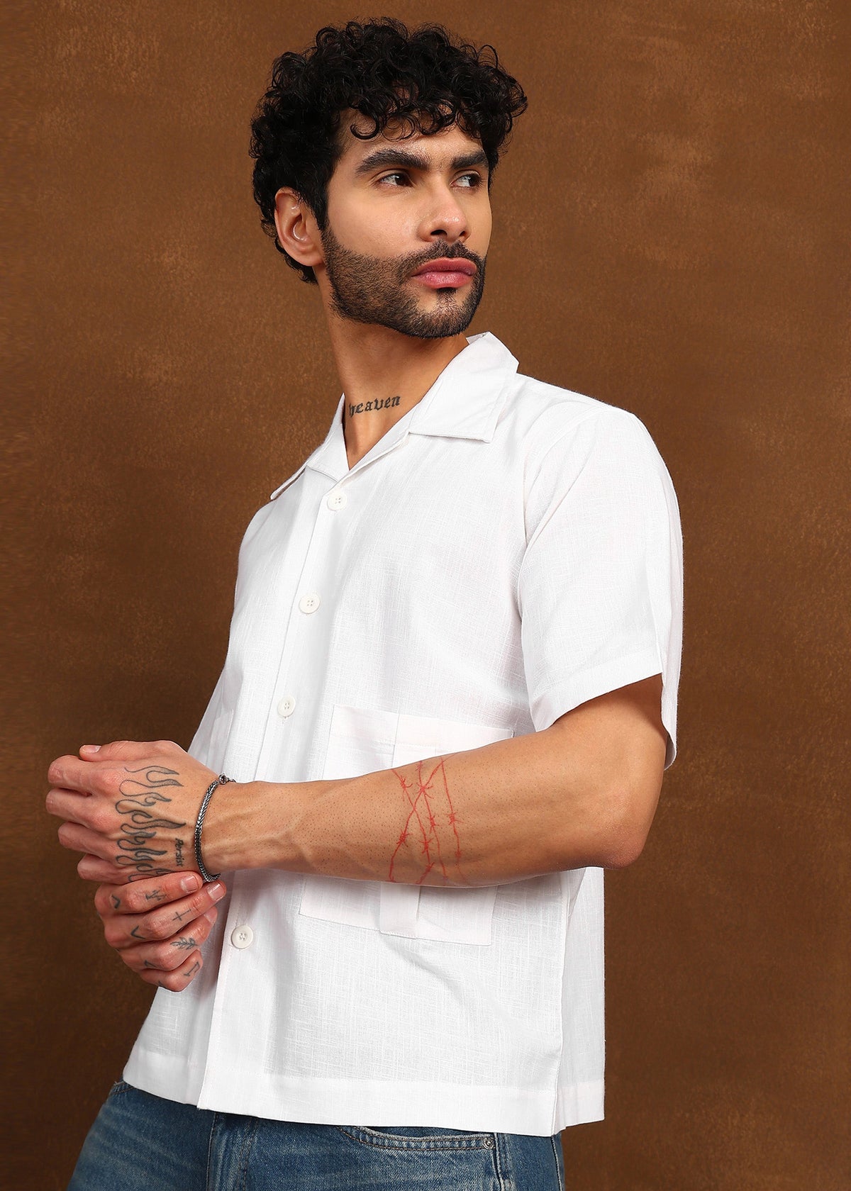 Fabmade Ivory Utility Shirt | Grocsy