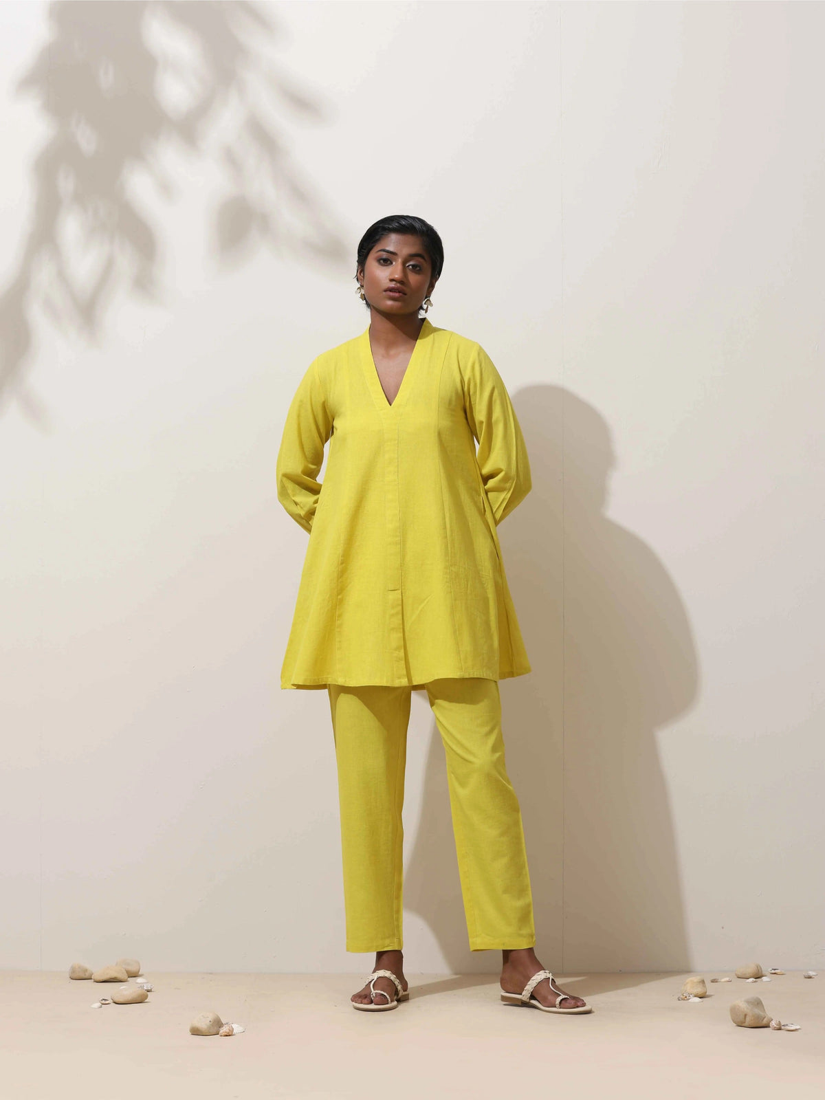 trueBrowns Lime Cotton Linen Co-Ord Set | Grocsy