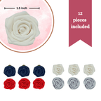 Confect Edible Sugar Roses Cake Toppers - Pack of 12 (01) | Grocsy