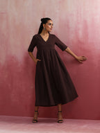 trueBrowns Cola Cotton Dobby Dress | Grocsy