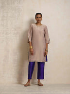 trueBrowns Lilac Tissue Kurta Co-ord Set | Grocsy