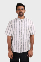 Xkind White Stripes Regular Fit Shirt | Grocsy