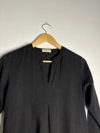 trueBrowns Black Slub Short Top | Grocsy