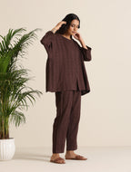 trueBrowns Cola Cotton Dobby Relaxed Co-ord Set | Grocsy