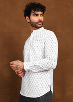 Fabmade Ivory Glyph Kurta Shirt | Grocsy