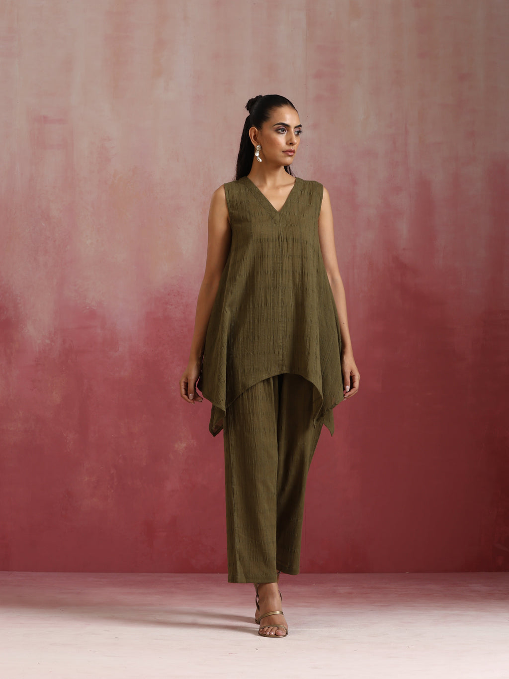 trueBrowns Olive Cotton Dobby Dobby Co-ord set | Grocsy