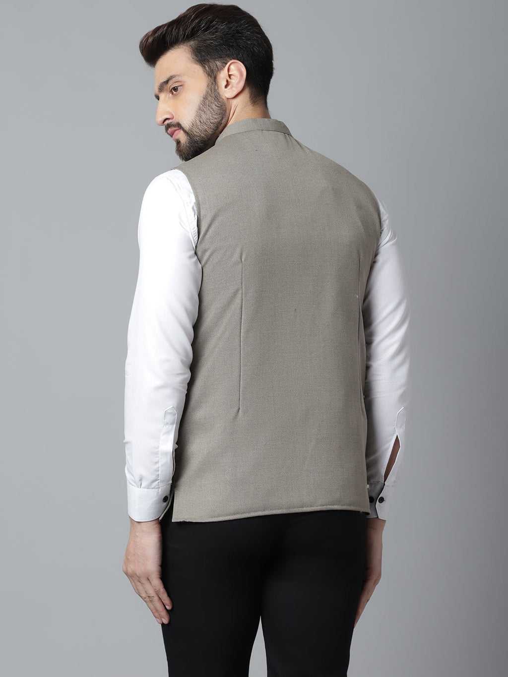 Even Apparels Men's Cream Nehru Jacket With Welt Pockets | Grocsy