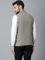 Even Apparels Men's Cream Nehru Jacket With Welt Pockets | Grocsy