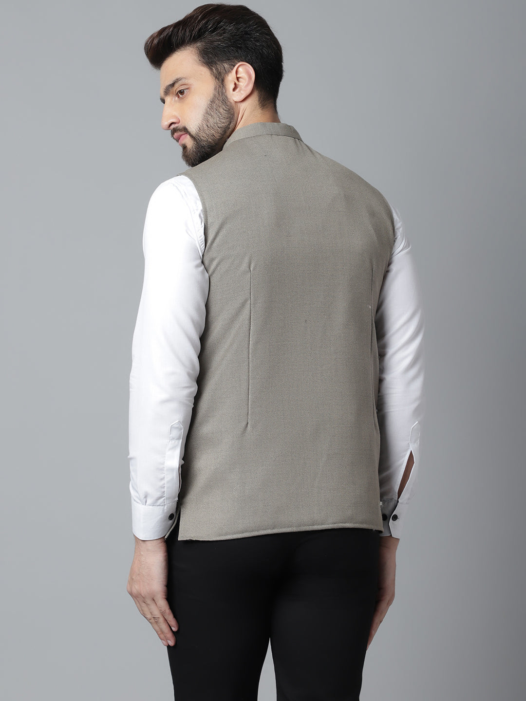 Even Apparels Men's Cream Nehru Jacket With Welt Pockets | Grocsy