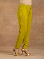 trueBrowns Lime Velvet Pant | Grocsy