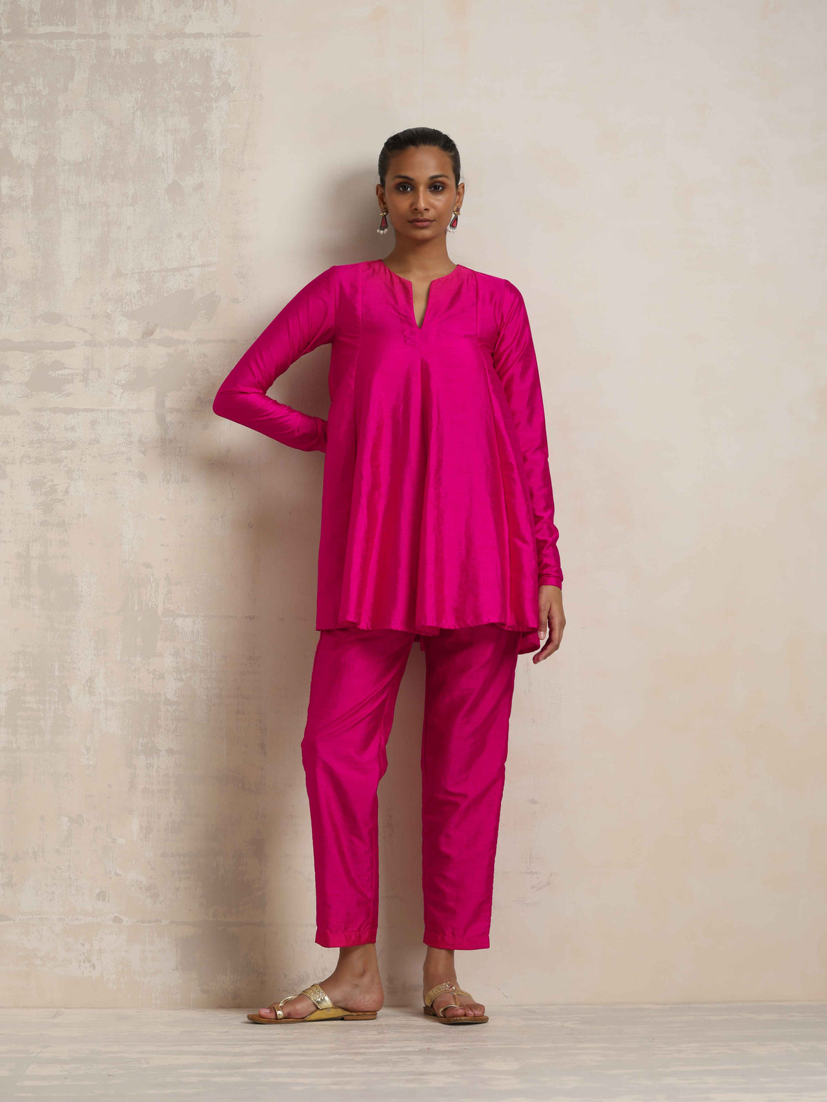 trueBrowns Pink Silk Co-ord Set | Grocsy