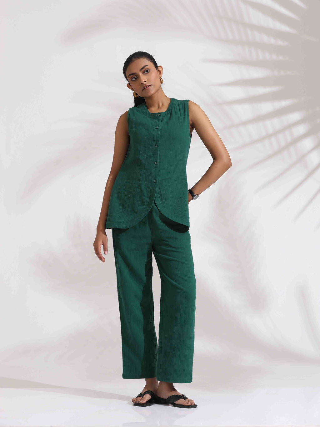 trueBrowns Green Cotton Co-ord Set | Grocsy