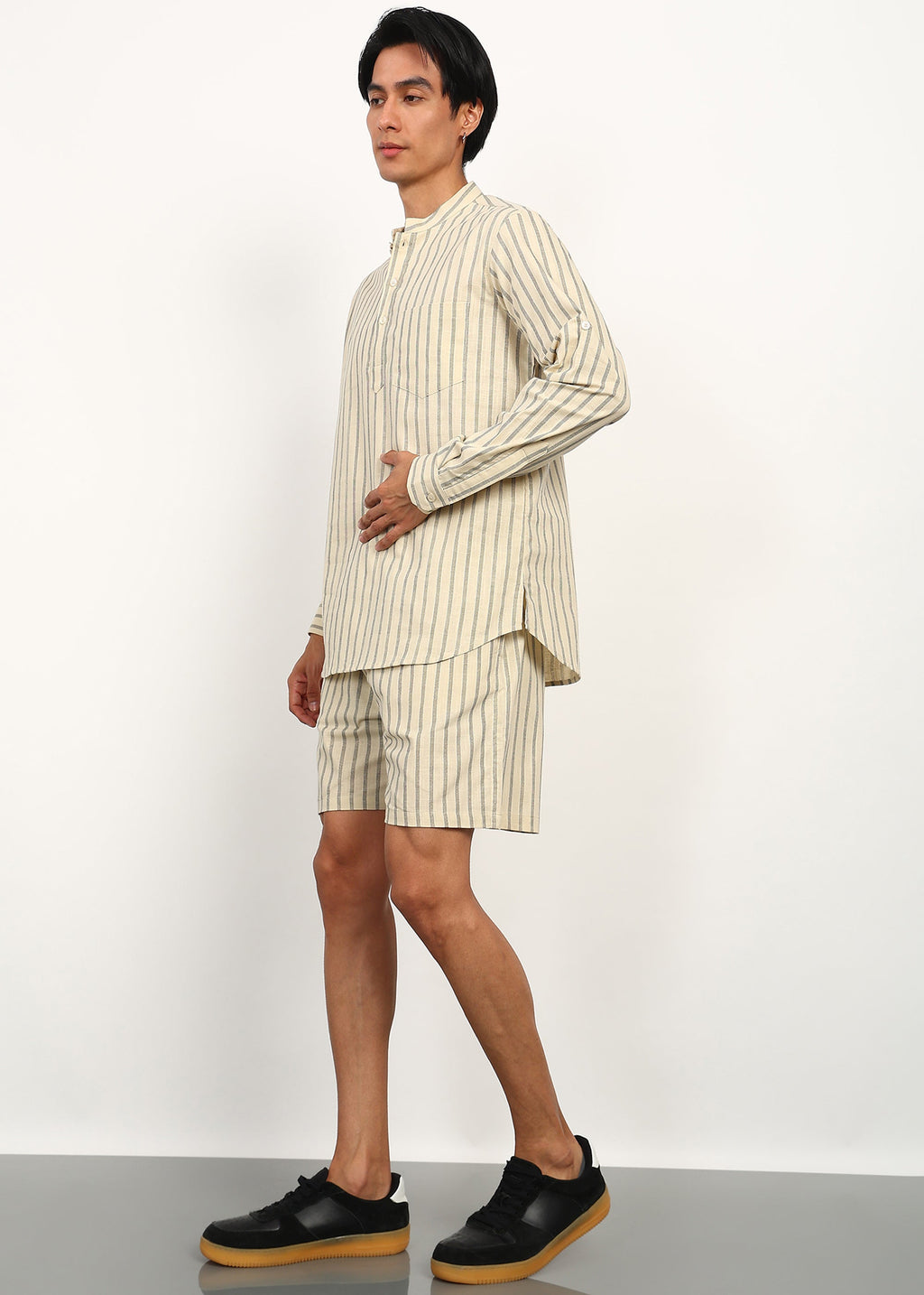 Fabmade Sandline Stripe Linen Co-Ord Set | Grocsy