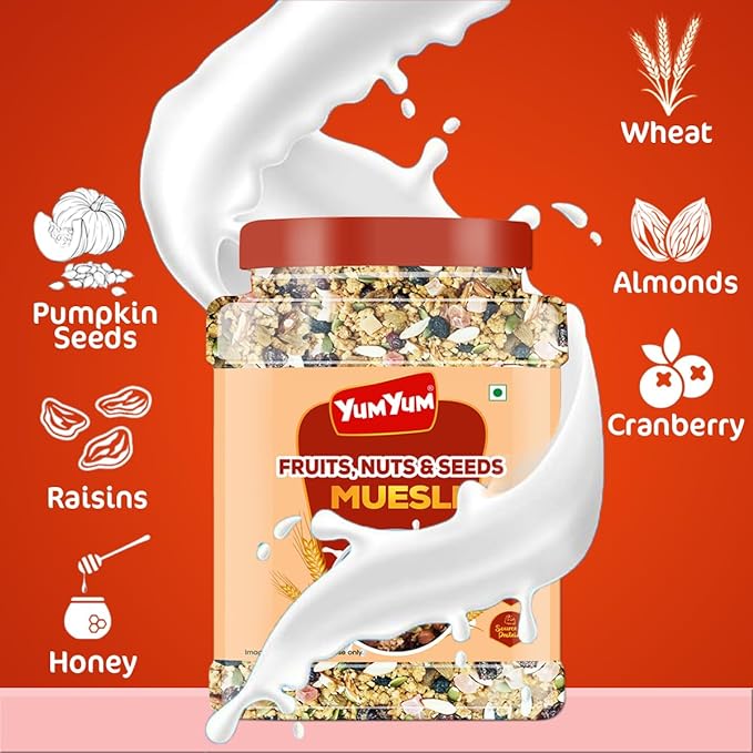 Yum Yum Fruit, Nuts & Seeds Muesli Jar | Grocsy
