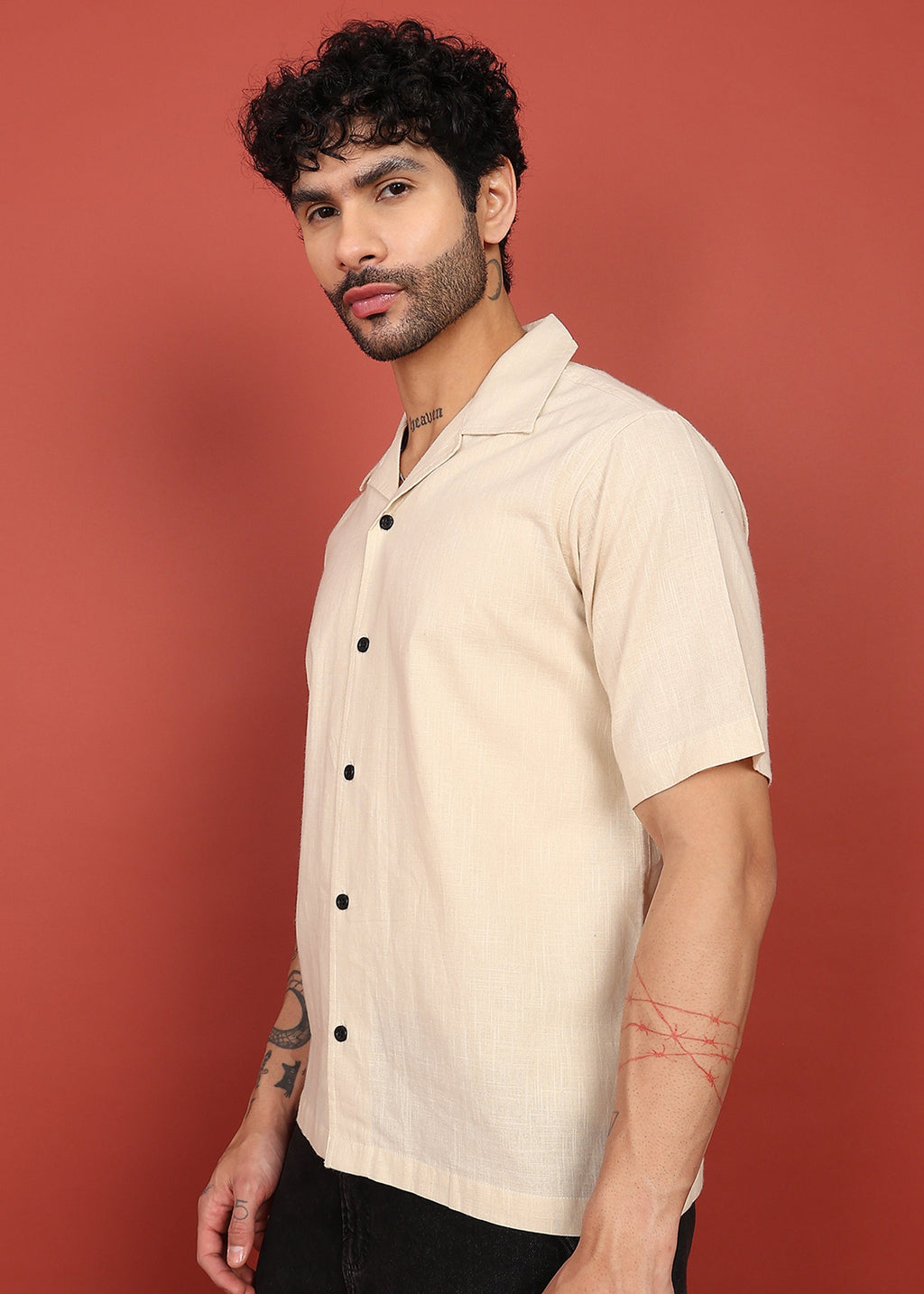 Fabmade Ivory Bloom Back-Print Shirt | Grocsy