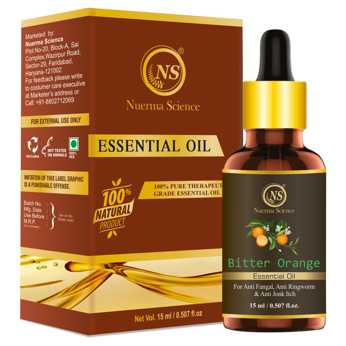Nuerma Science Bitter Orange Essential Oil For Anti Fungal & Aromatherapy | Grocsy