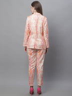Jainish Women's WoDigital Printed Crop Top and Jacket Set - Orange | Grocsy