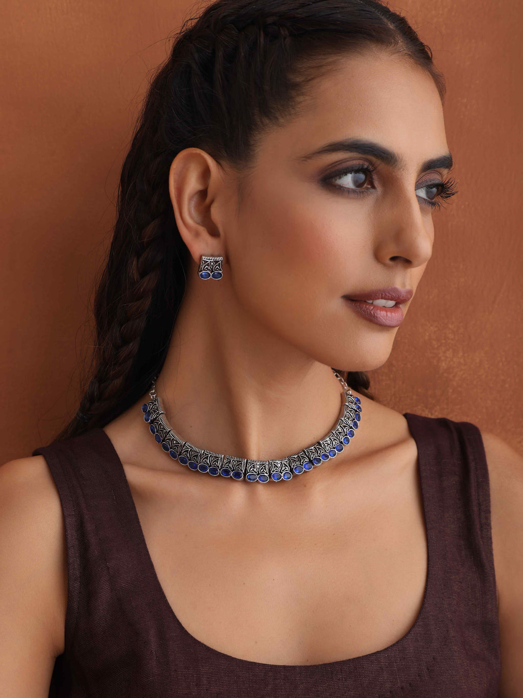 trueBrowns Silver Tone Beaded Necklace Set | Grocsy