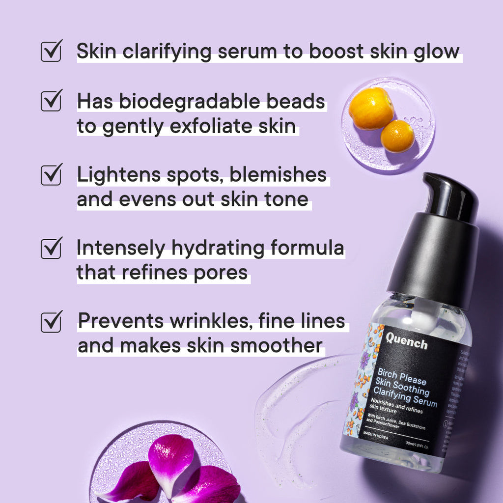 Quench Botanics Birch Please Skin Soothing Clarifying Serum, Smooth & Hydrated Skin - Korean Skincare | Grocsy