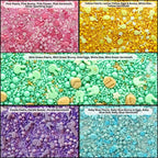 Confect Easter Sprinkles Edible | Mix Parrot Green, Pink, Sky Blue and Yellow Pearls & Stars Pack Of 5 (EAST 5) - 100Gms | Grocsy
