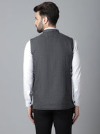 Even Apparels Men's Grey Pure Wool Nehru Jacket | Grocsy