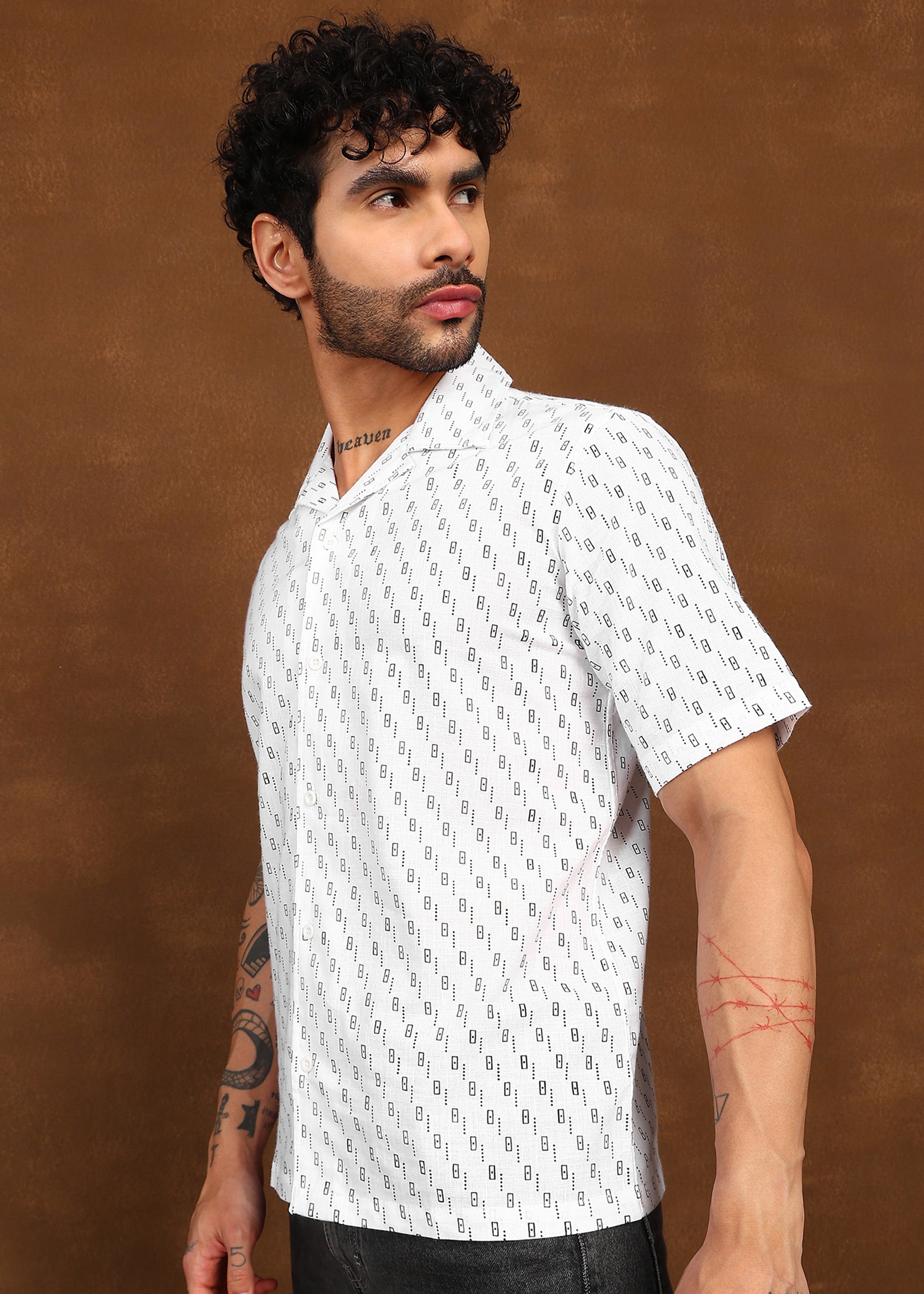 Fabmade Urban Dot Linen Shirt | Grocsy