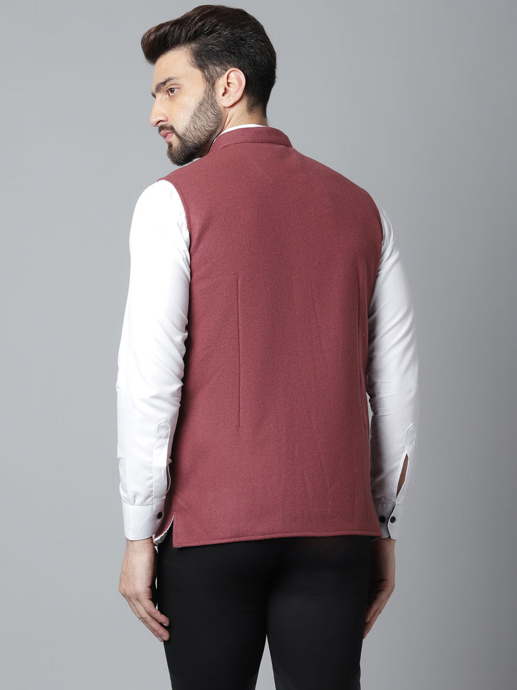 Even Apparels Men's Brown Pure Wool Nehru Jacket | Grocsy