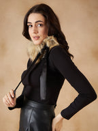 InWeave Women's Cat Print Fur Neckpiece | Grocsy